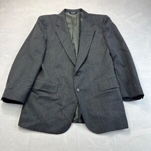 Vintage Kuppenheimer Mens 38S Charcoal Gray Pure Wool Blazer Union Made USA
